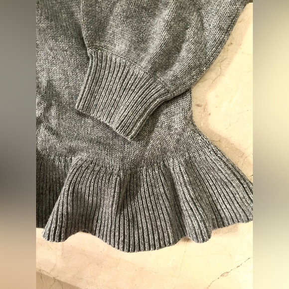 CINQ À SEPT Kiana grey knit sweater mini dress with tie size Medium - Picture 7 of 8